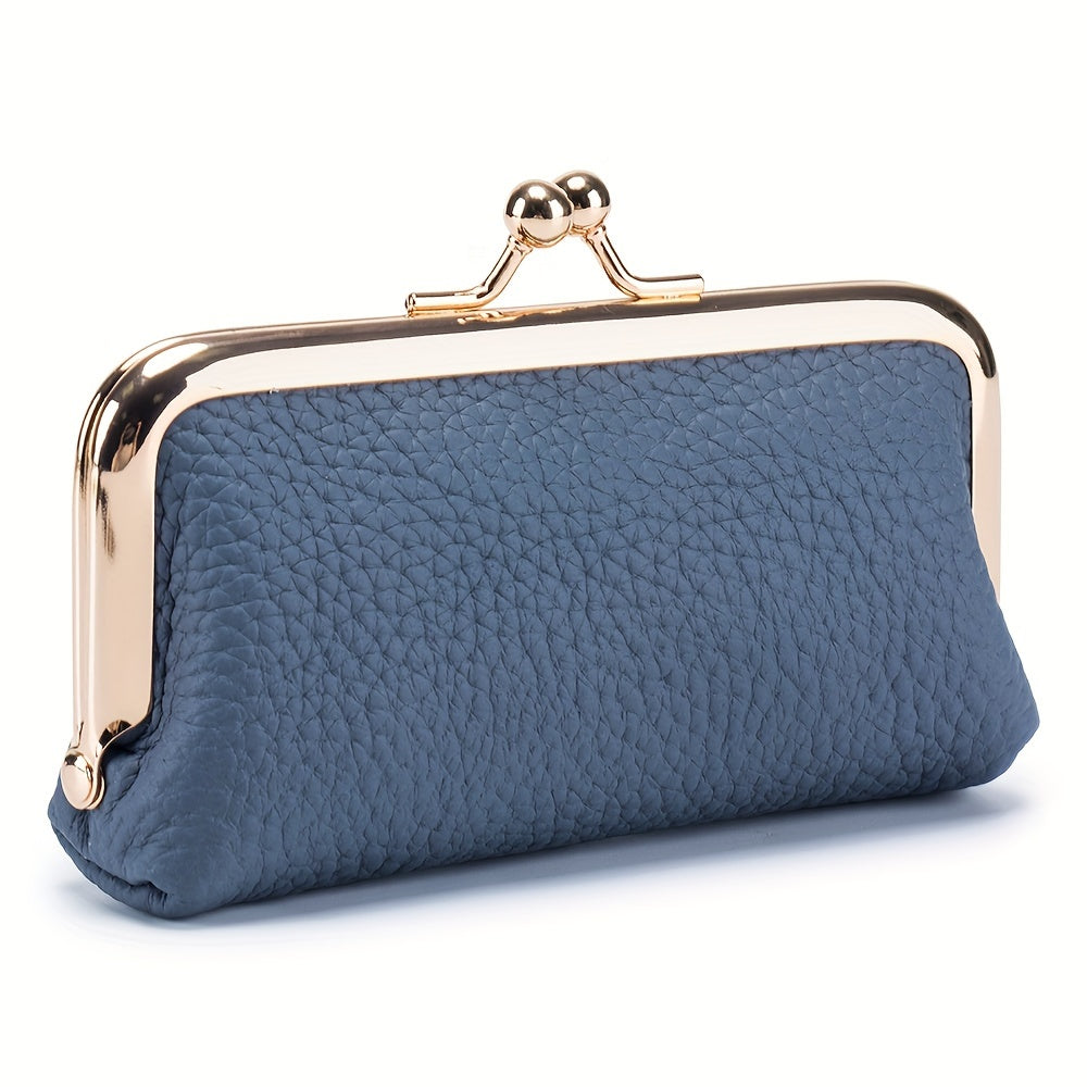 Vintage Leather Coin Purses For Women, Mini Evening Bag With Kiss Lock, Luxury Clutch Bag For Key And Earphone - Perfect for Carnival Mardi Gras Music Festival