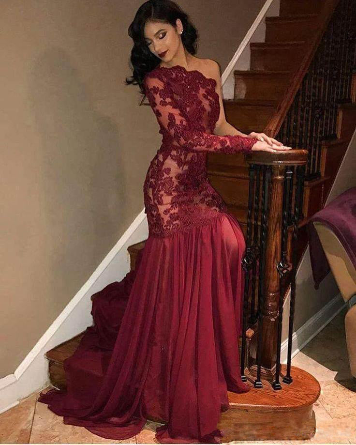 2025 new New Popular trade women's clothing lace single shoulder long sleeve evening dress big swing dress new