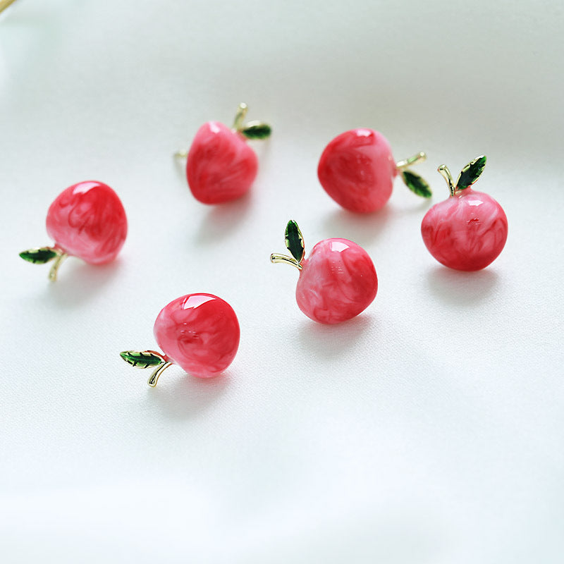 2025 Korean version of summer waist closing artifact enamel dripping pin cute fruit breast pin buckle wholesale peach anti-light buckle