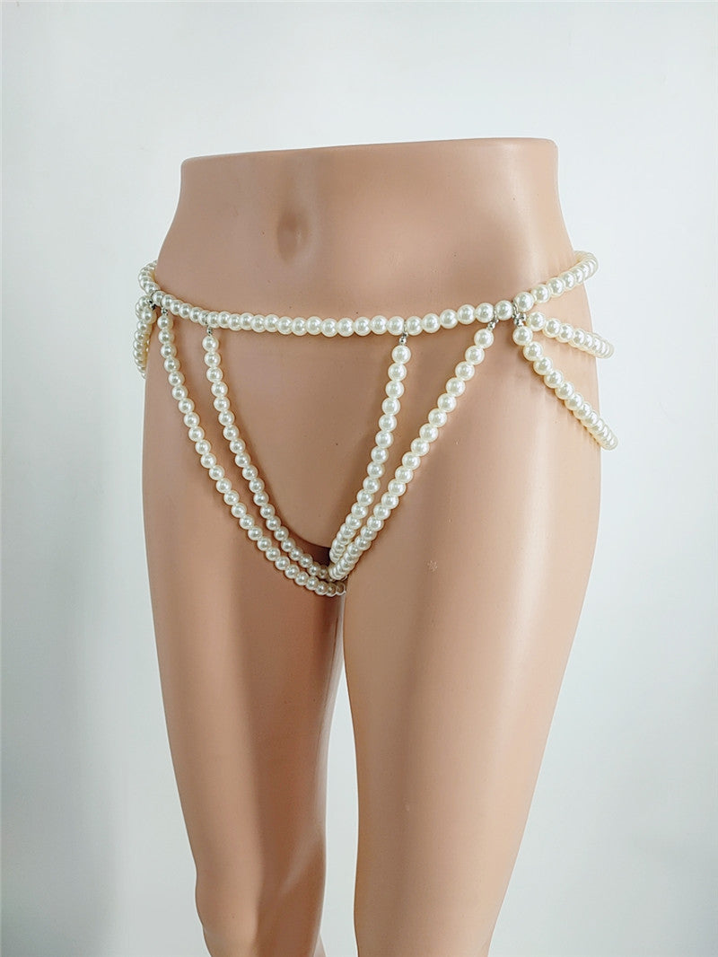 2025 Popular, 2020 Popular trade ins New nightclub wild atmosphere sexy big pearl shorts waist chain jewelry fb1454