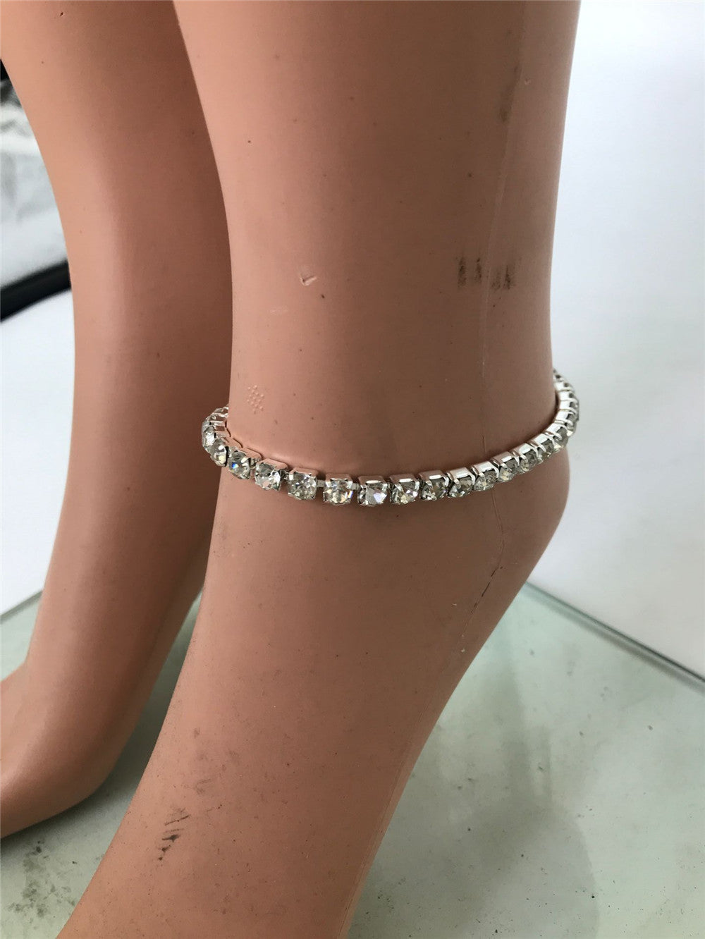 2025 Anklet bright diamond flash diamond set with diamond full diamond rhinestone single row diamond 4.5mm large diamond anklet fb1616