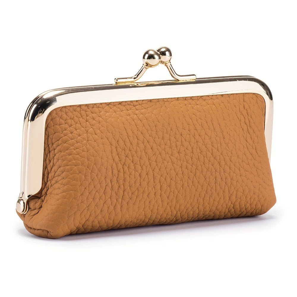 Vintage Leather Coin Purses For Women, Mini Evening Bag With Kiss Lock, Luxury Clutch Bag For Key And Earphone - Perfect for Carnival Mardi Gras Music Festival