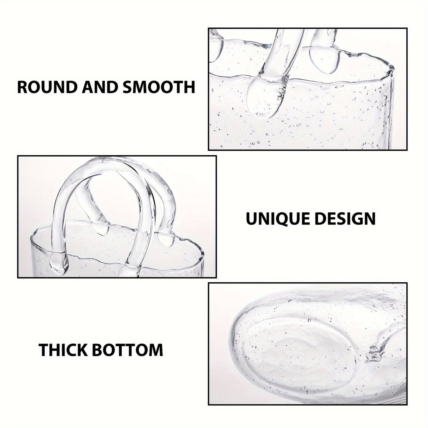 Unique Handbag Shape Glass Vase - 7.7x3.9x10.4in Clear Bag Vase With Handle And Bubbles For Flowers, Centerpieces, Wedding Table Decorations, Christmas Decorations