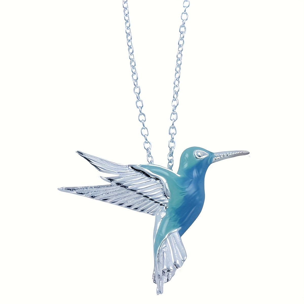 Fashion thick silver hummingbird pendant necklace European and American fashion animal jewelry holiday accessories gifts