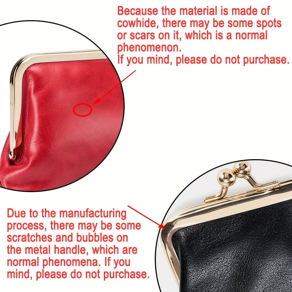 Vintage Leather Coin Purses For Women, Mini Evening Bag With Kiss Lock, Luxury Clutch Bag For Key And Earphone - Perfect for Carnival Mardi Gras Music Festival