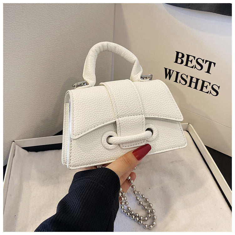BENPAOLV 2025 Bag women's new New fashion popular texture lychee pattern portable small square bag chain diagonal span red envelope