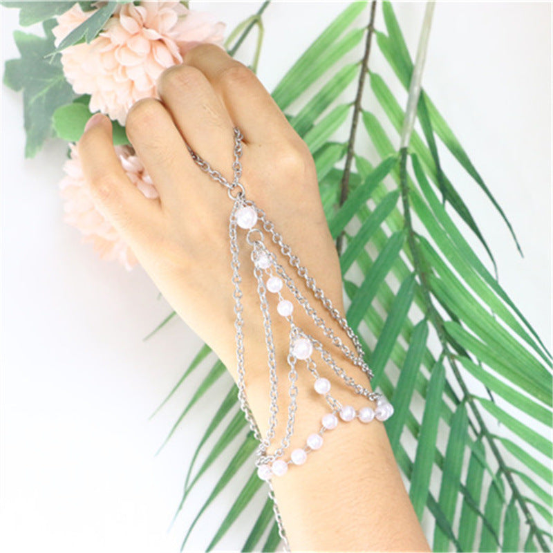 2025 WQ2319 2025 Bracelet Factory Supply Fashion Personality Pearl Inlaid Multi-layer Tassel Bracelet Jewelry