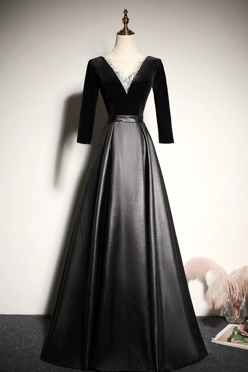 2025 Black Evening Dress Banquet New Long Noble Elegant Slim Host Choir Dress Long Dress Women