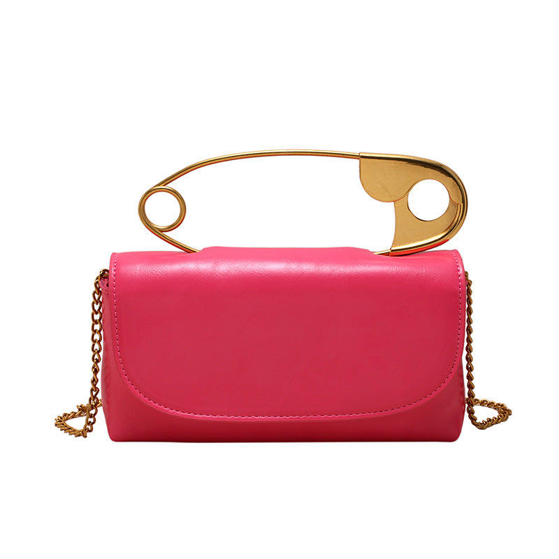 BENPAOLV 2025 Korean version of creative personalized paper clip women's handbag new Popular style shoulder bag chain messenger bag bag