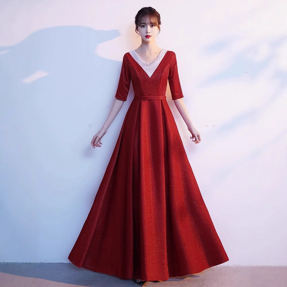 2025 Chorus costumes women's long skirts new adult choir stage costumes host recitation competition dress