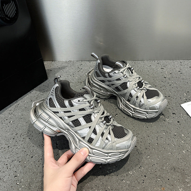 2025 Thick-soled dad shoes women's popular autumn new Korean version breathable and versatile, lightweight and non-slip casual sports shoes tide