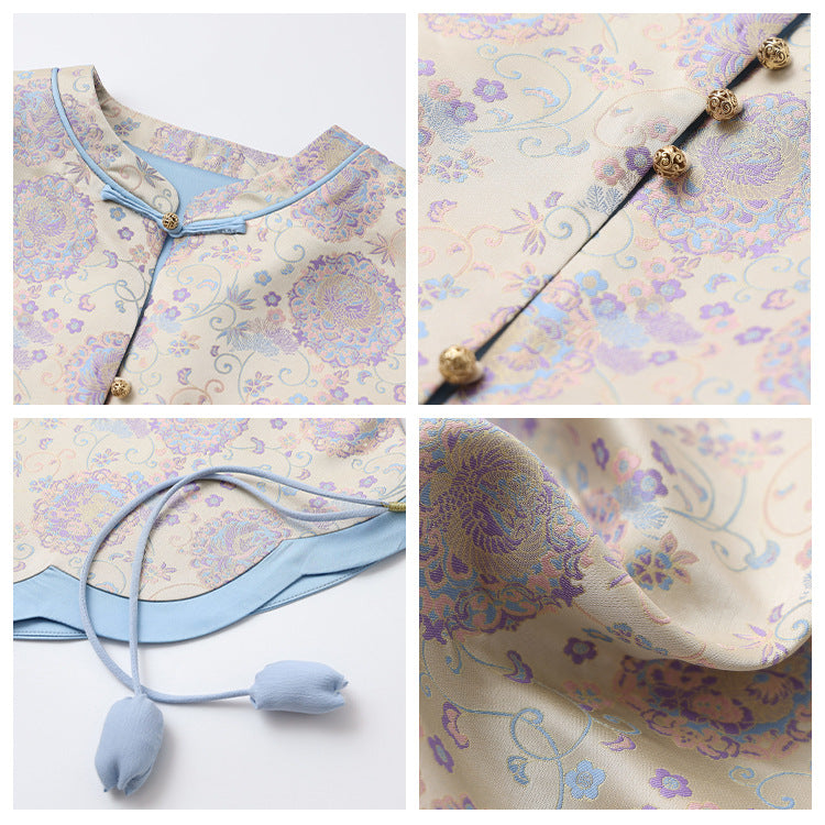 2025 spring new new Chinese style bell buckle phoenix group flower embroidery fashion national tide design vest N3004
