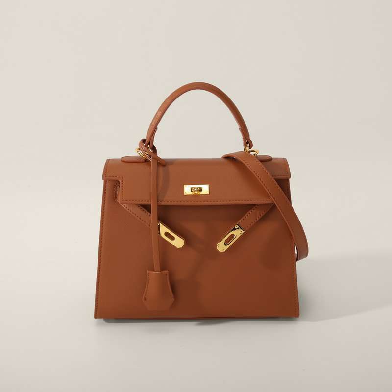 BENPAOLV 2025 popular summer high texture Kelly bag mini 22cm second generation high sense niche shoulder messenger bag handbag