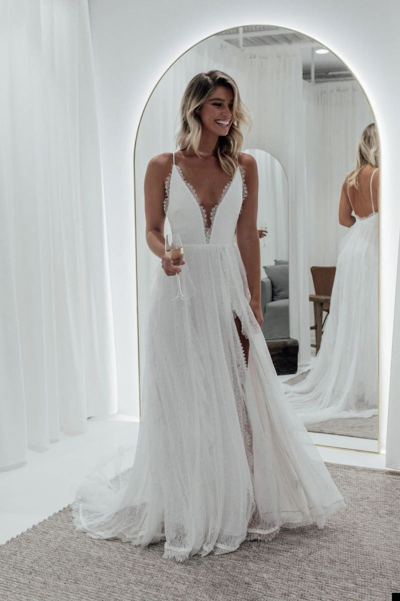 2025 spring and summer Popular trade new women's dress lace sexy backless mopping wedding dress long dress