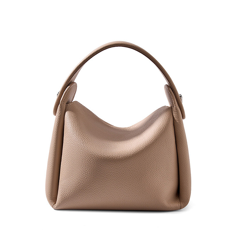 2025 popular retro first-layer cowhide shoulder bag versatile soft cigarette bag women's niche high-end handbag messenger bag