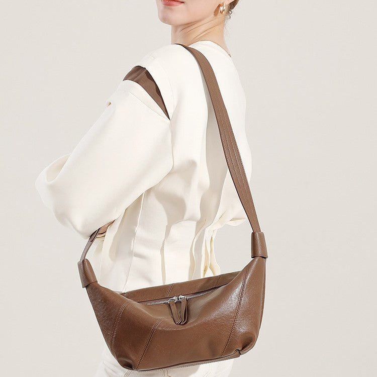2025 Fashion trend underarm women's bags first layer cowhide texture shoulder messenger bags niche