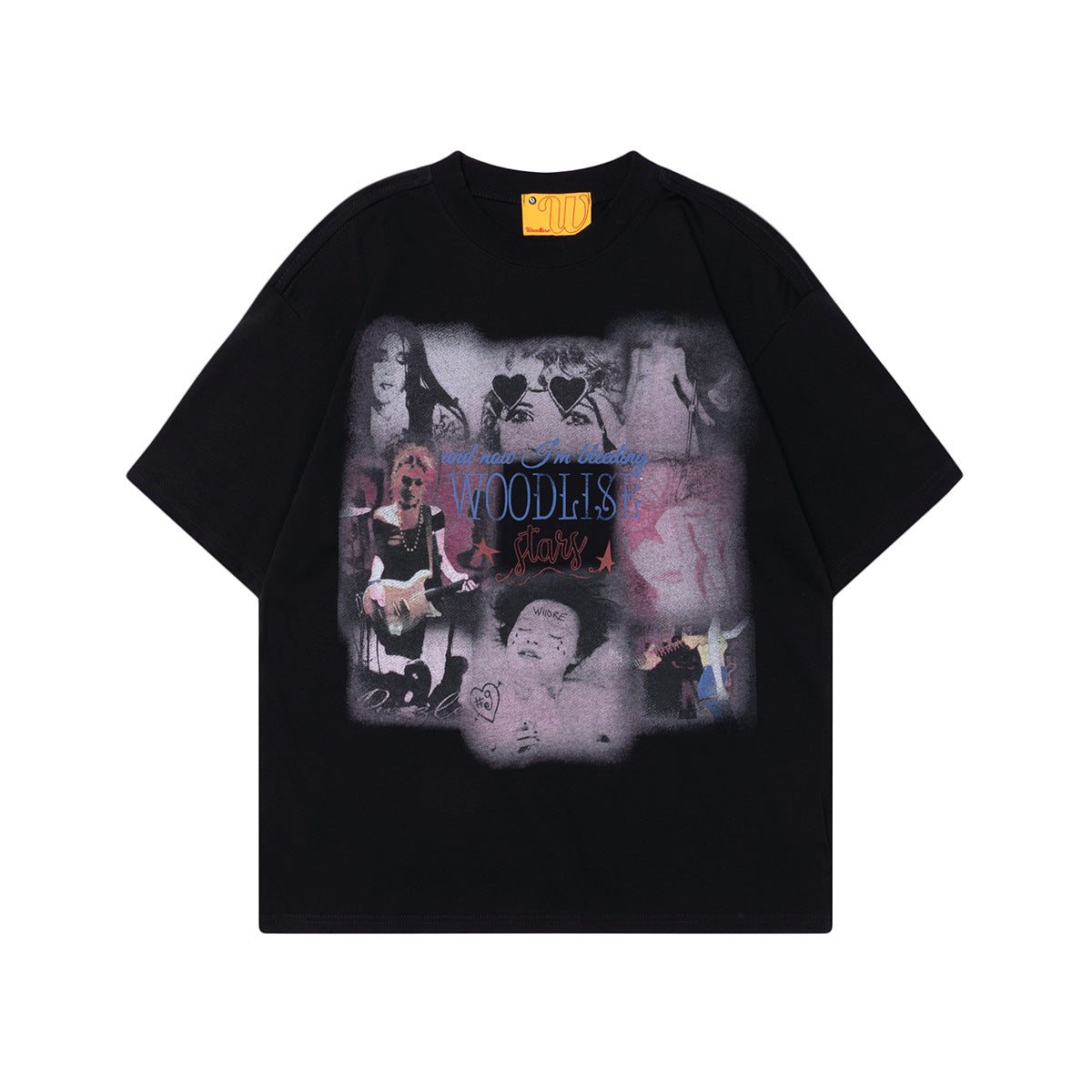 2025 WT535 2025n Street 2025 Retro Singer Character Design Men's Loose Premium Sense Neutral Short Sleeve T-Shirt