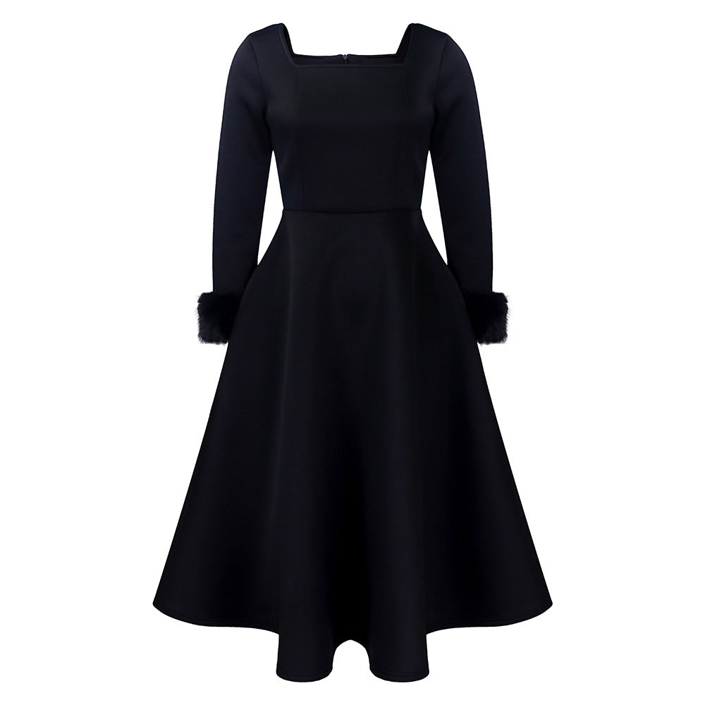 BENPAOLV D451 party dress independent station winter temperament elegant fluffy decorative big skirt dress African dress