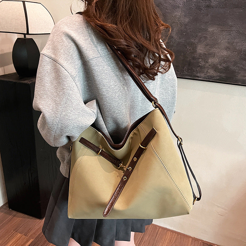 BENPAOLV 2025 Leisure work commuter tote bag women's large capacity popular new fashion single shoulder crossbody three-purpose bag backpack