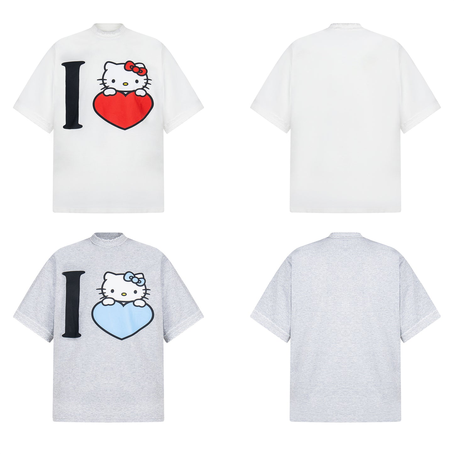 2025 3637 2025n street neutral retro KT cat niche design men's loose high-end heavy short-sleeved T-shirt