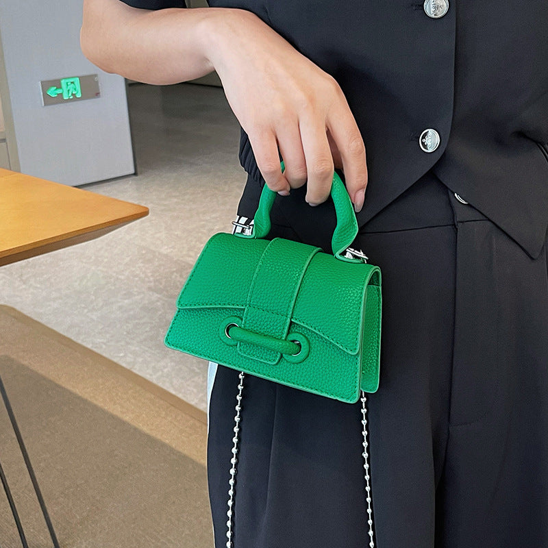 BENPAOLV 2025 Bag women's new New fashion popular texture lychee pattern portable small square bag chain diagonal span red envelope