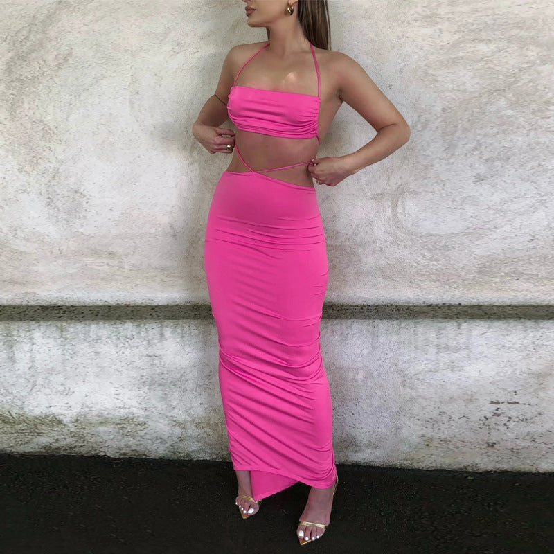 BENPAOLV Cross-border 2025 trade explosion 2025 style suit summer new neck small vest half-length skirt wholesale