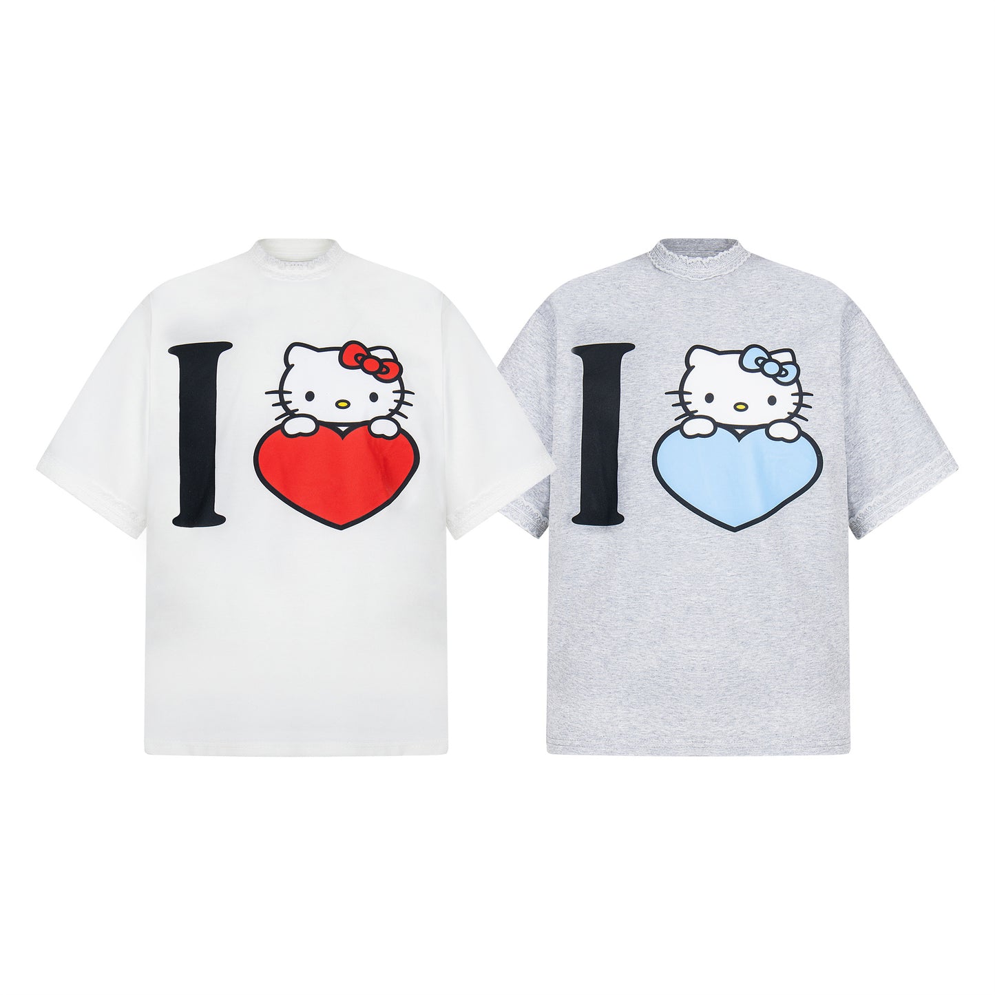 2025 3637 2025n street neutral retro KT cat niche design men's loose high-end heavy short-sleeved T-shirt