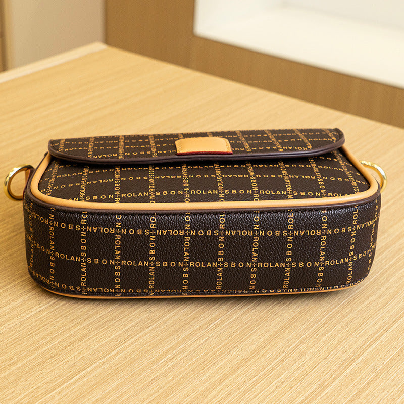 2025 Bag women's popular spring and summer fashion new women's bag saddle bag retro messenger bag contrasting color women's shoulder bag