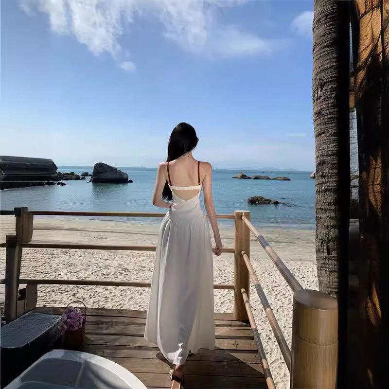 2025 National Style Embroidery New Chinese Suspender Dress Female Summer Spice Girl Sexy Backless Temperament Waist Skinny Holiday Dress