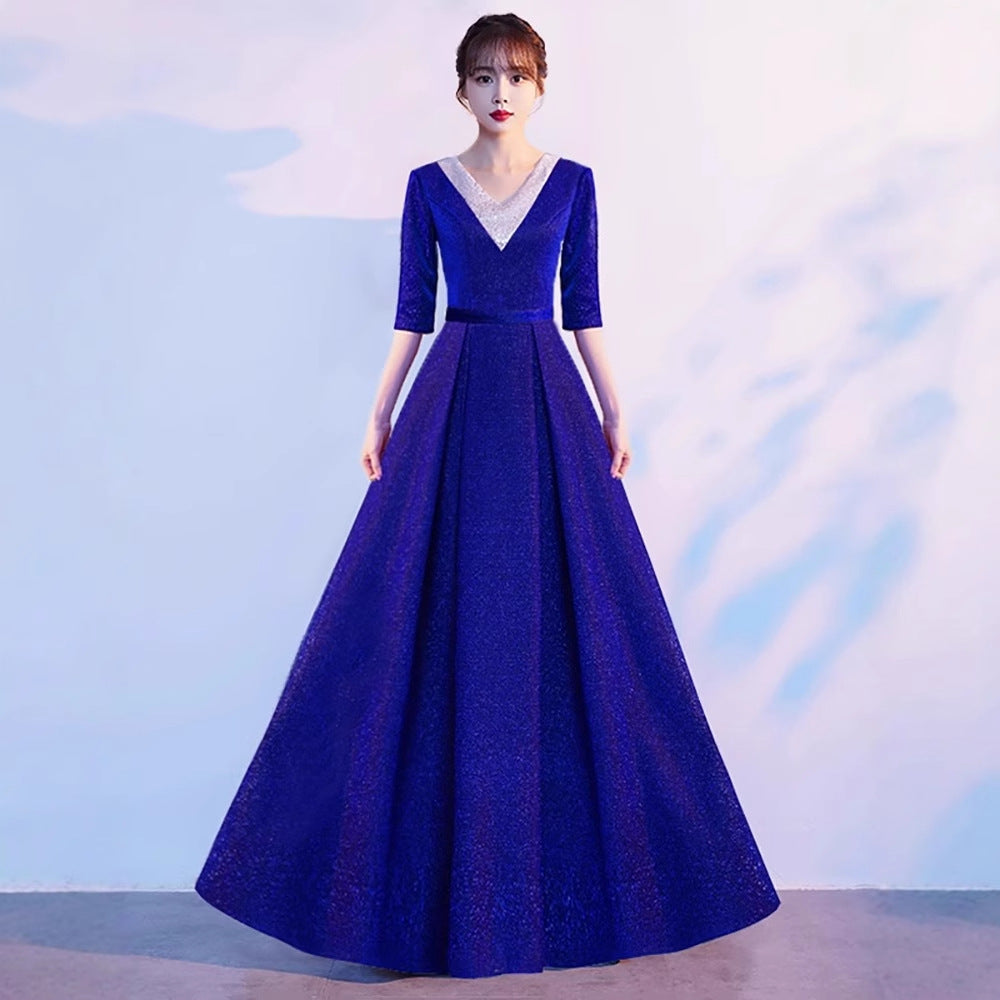 2025 Chorus costumes women's long skirts new adult choir stage costumes host recitation competition dress