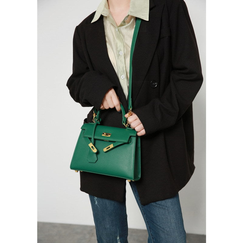 BENPAOLV 2025 popular summer high texture Kelly bag mini 22cm second generation high sense niche shoulder messenger bag handbag