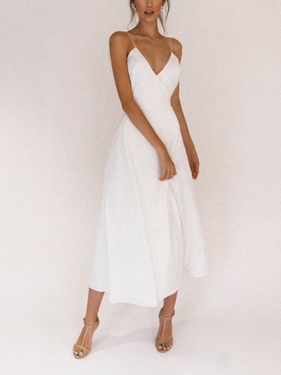 2025 spring and summer Popular trade women's clothing independent station sexy suspender sexy split dress dress