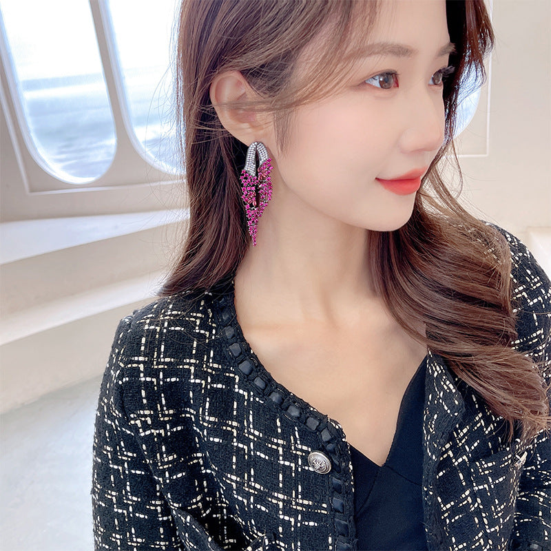 2025 2025 retro palace clothes exaggerated atmosphere ear jewelry elegant temperament dinner dress with long earrings