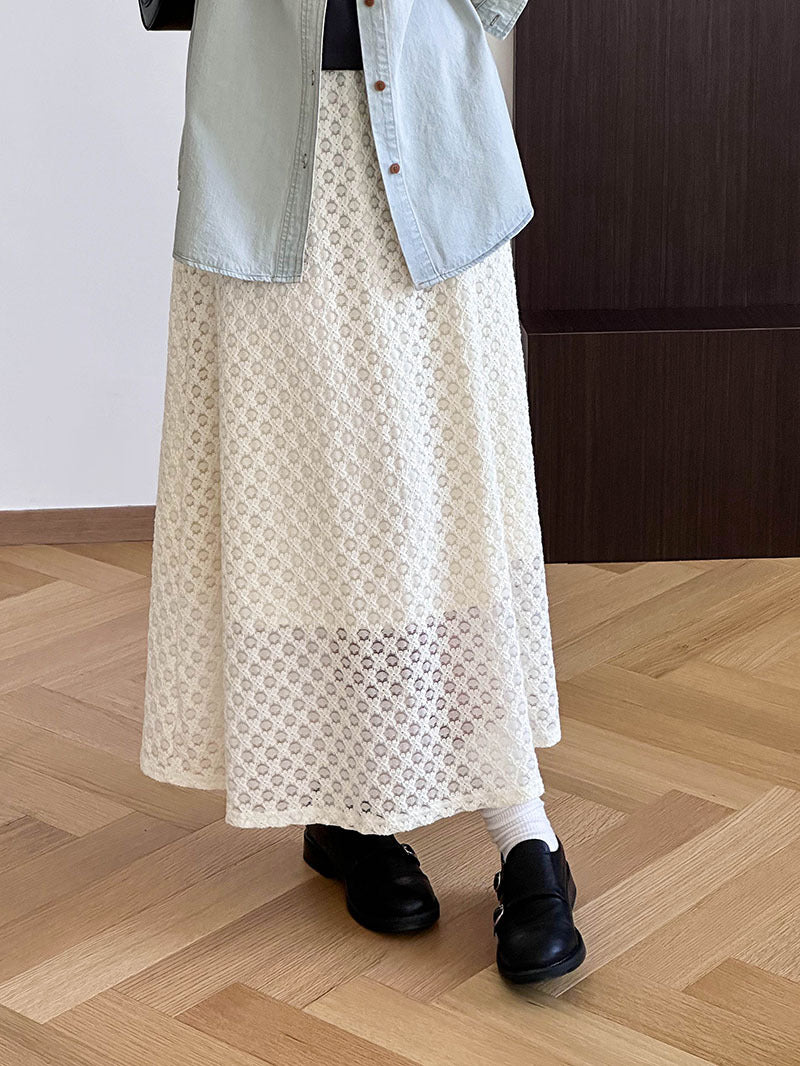 2025 popular autumn new Korean skirt women's high waist lace Popular style lace-up medium and long skirt 9200