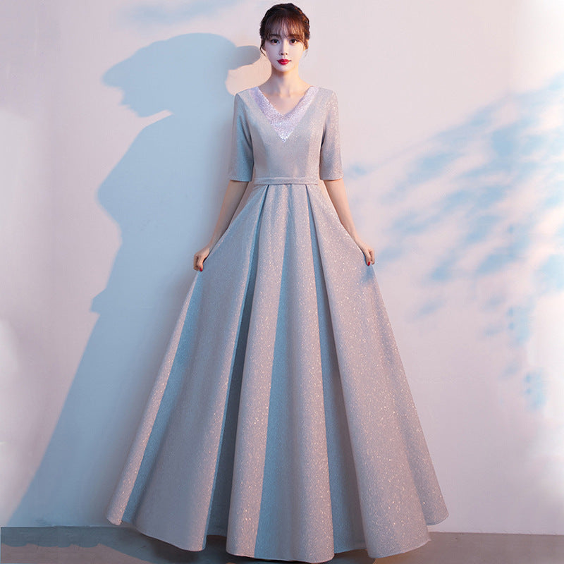 2025 Chorus costumes women's long skirts new adult choir stage costumes host recitation competition dress