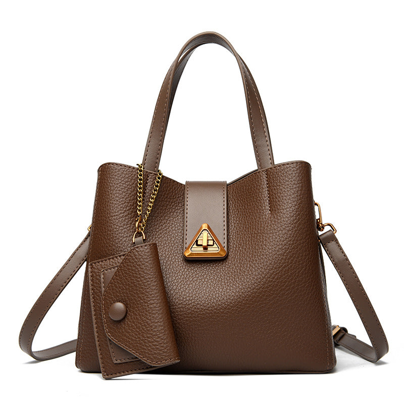 2025 Women's handbag new fashion soft leather women's bag high sense versatile handbag large capacity commuter shoulder bag