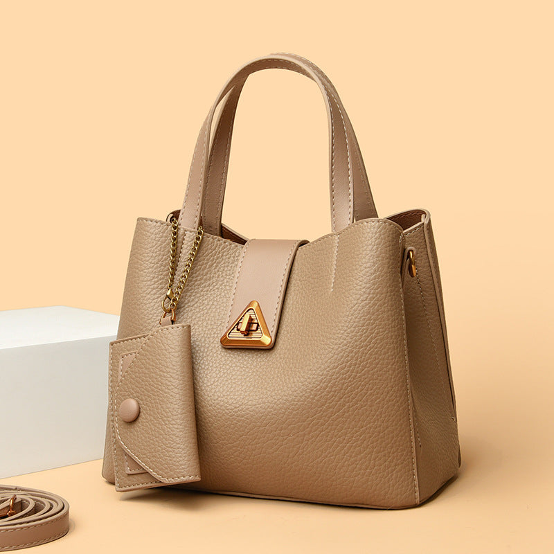 2025 Women's handbag new fashion soft leather women's bag high sense versatile handbag large capacity commuter shoulder bag