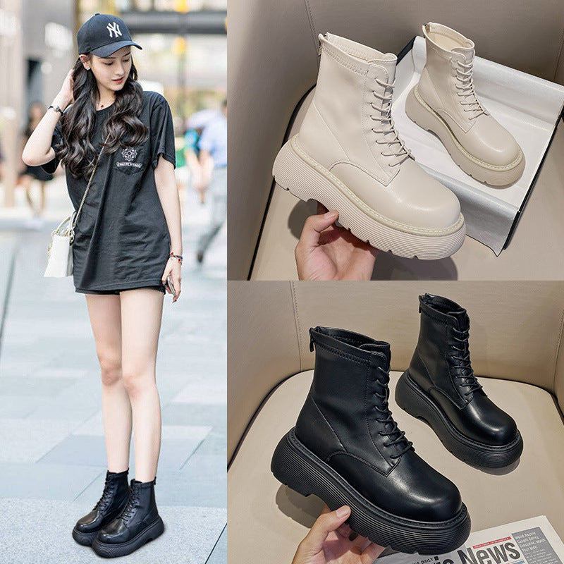2025 Martin boots popular new women's shoes spring and autumn single boots versatile explosion thick-soled spring British style short boots tide