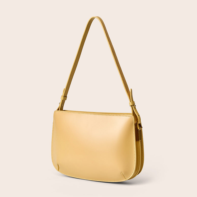 2025 Cowhide women's bag premium shoulder bag popular new summer leather underarm bag simple and versatile bag