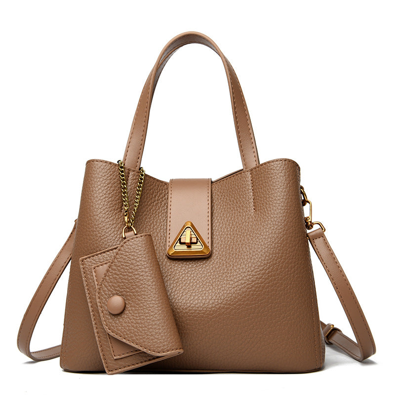 2025 Women's handbag new fashion soft leather women's bag high sense versatile handbag large capacity commuter shoulder bag