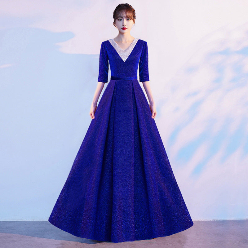 2025 Chorus costumes women's long skirts new adult choir stage costumes host recitation competition dress