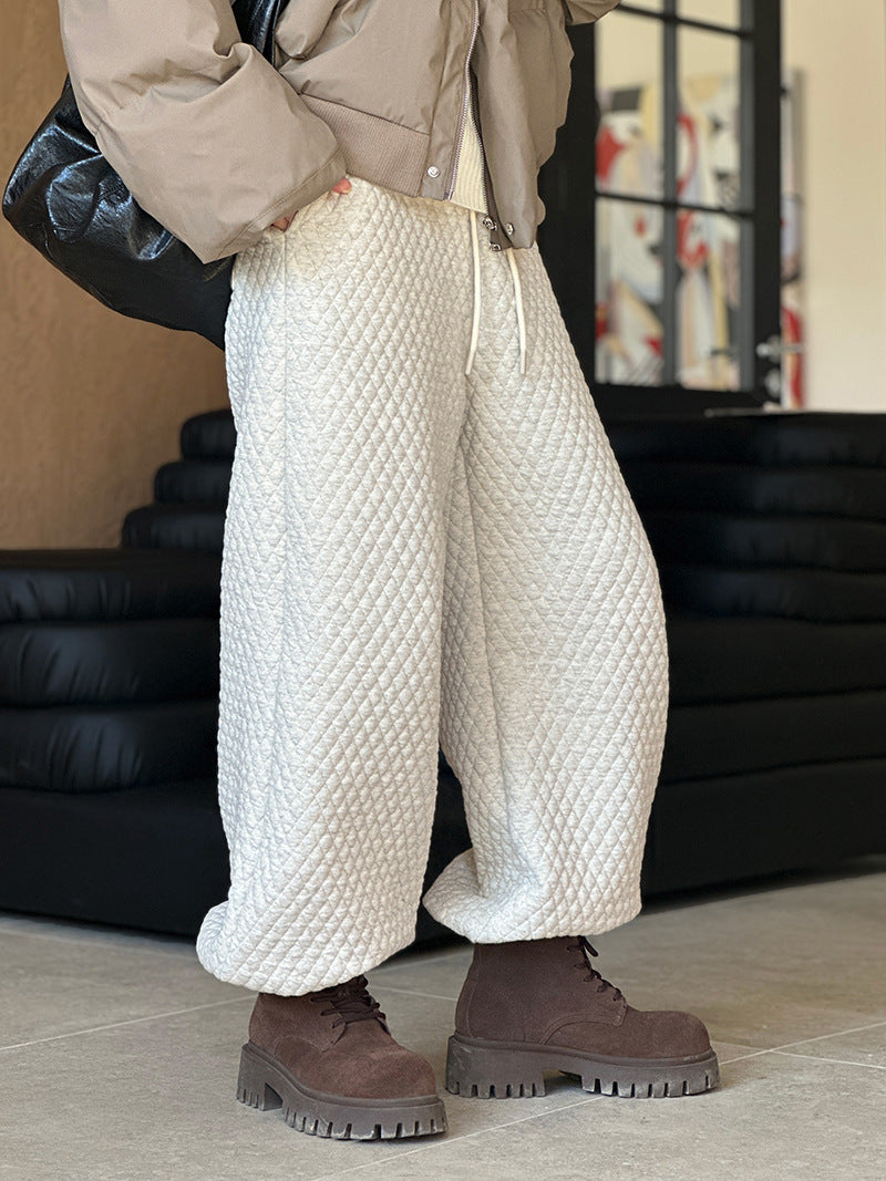 2025 popular autumn and winter new Korean high-end simple wind scimitar loose sweatpants 559