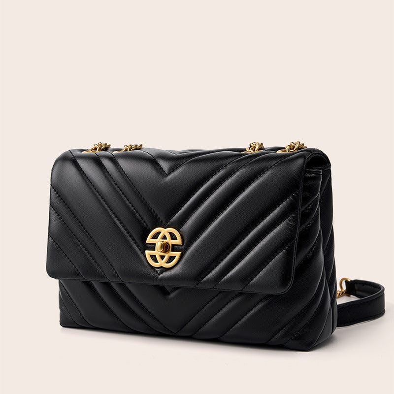 2025 Strictly selected underarm bag, new diamond chain bag popular leather women's bag, shoulder messenger bag, high-end sense
