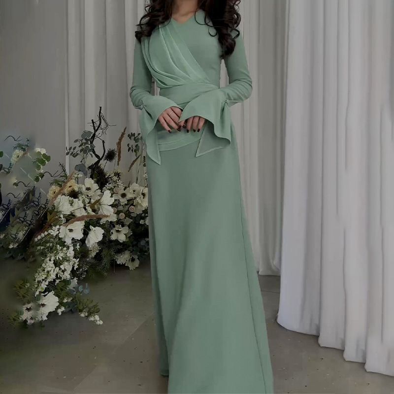 2025 popular spring and summer new New Popular trade women's clothing independent station ebay middle east kaftan casual intellectual evening dress