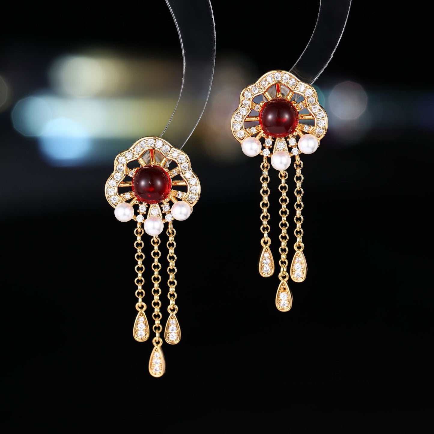 2025 Light luxury new long fringed earrings s925 silver needle zircon high-end earrings women's versatile temperament design earrings