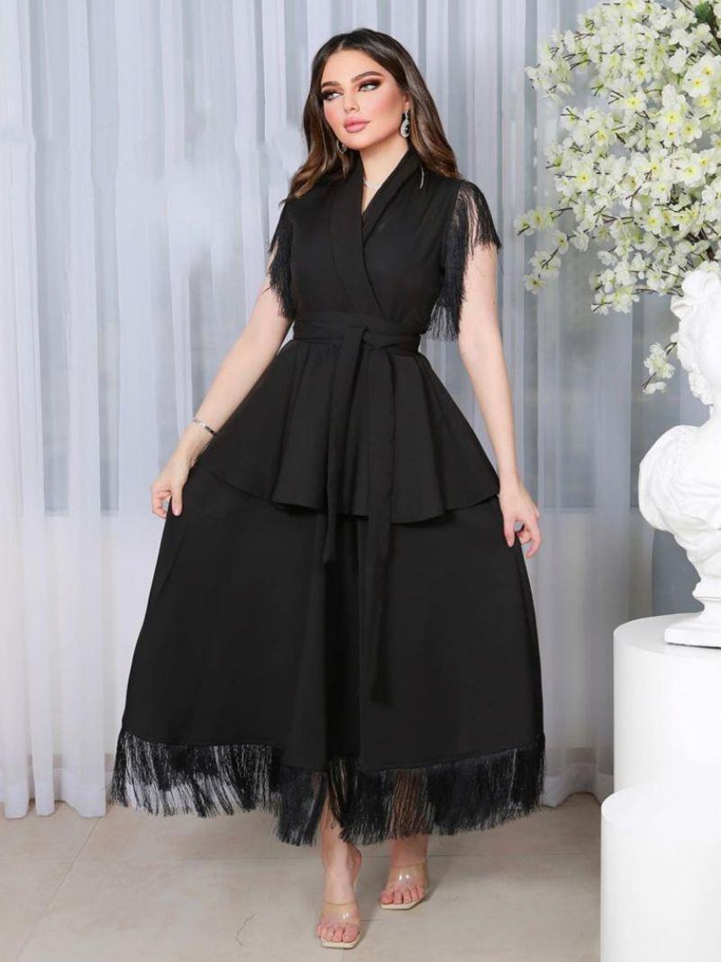 2025 spring and summer new New Popular trade women's clothing independent station ebay Middle East sexy fringed lace banquet evening dress