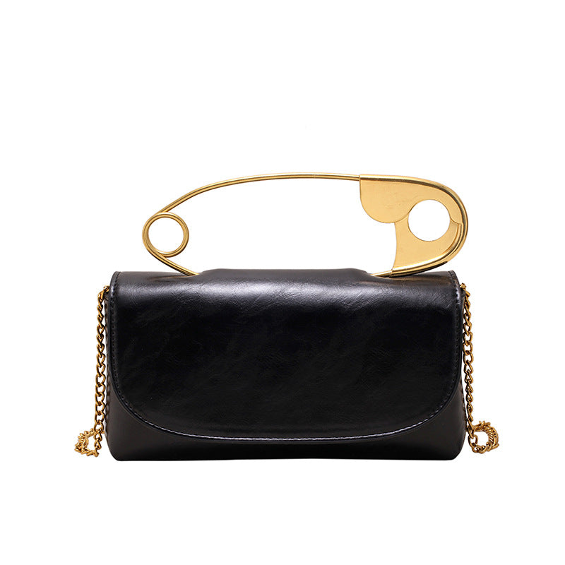 BENPAOLV 2025 Korean version of creative personalized paper clip women's handbag new Popular style shoulder bag chain messenger bag bag