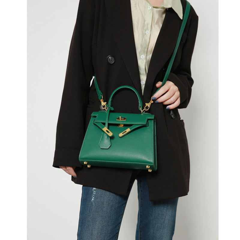 BENPAOLV 2025 popular summer high texture Kelly bag mini 22cm second generation high sense niche shoulder messenger bag handbag