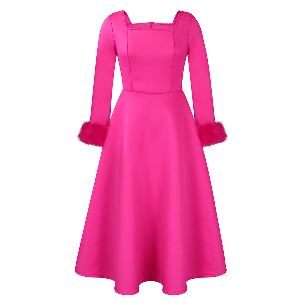 BENPAOLV D451 party dress independent station winter temperament elegant fluffy decorative big skirt dress African dress