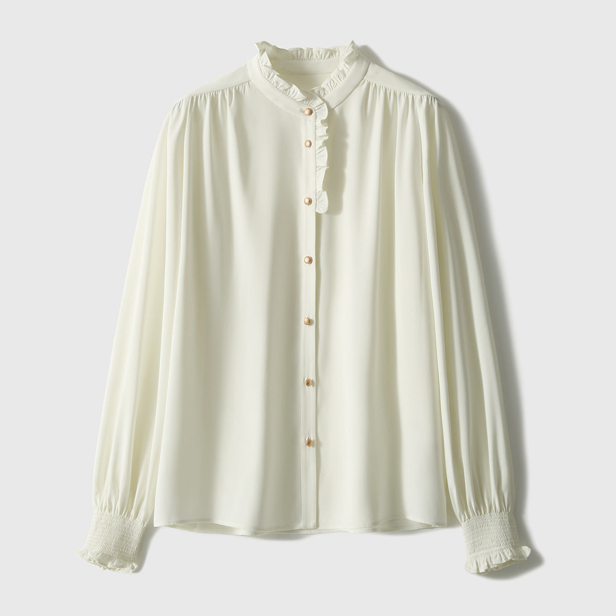 2025 temperament shirt white red, high-end commuter shirt spring new women's long-sleeved top